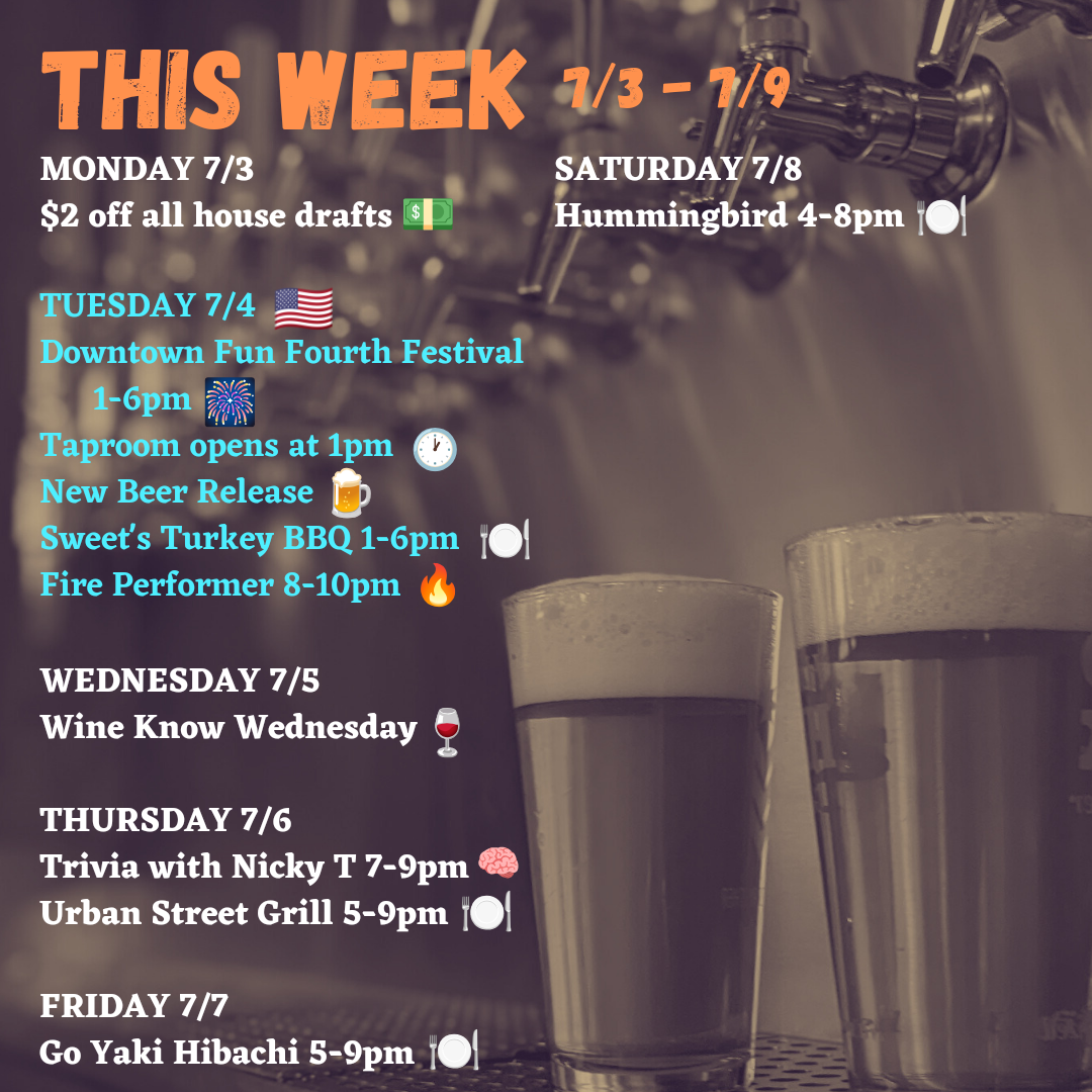 This week’s schedule!