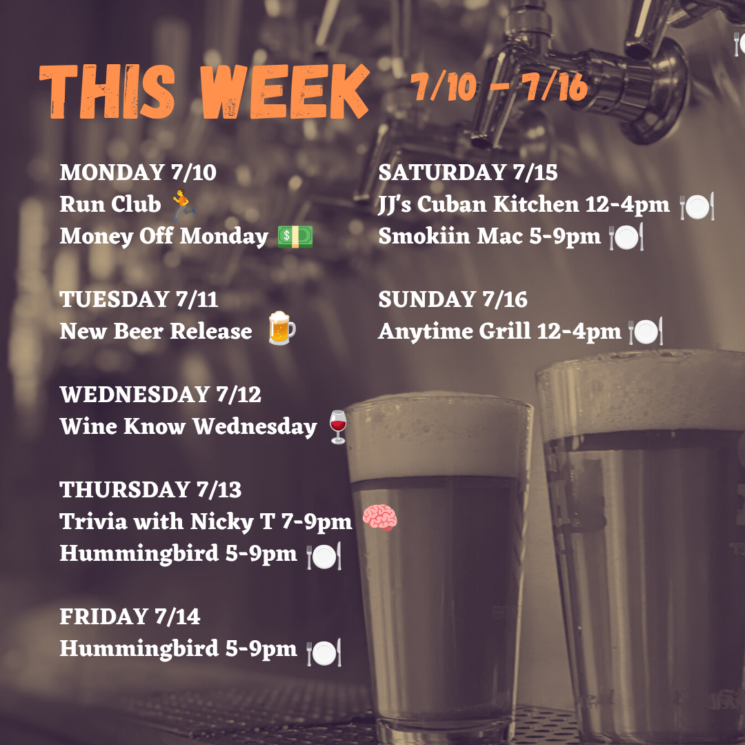 This week’s schedule!