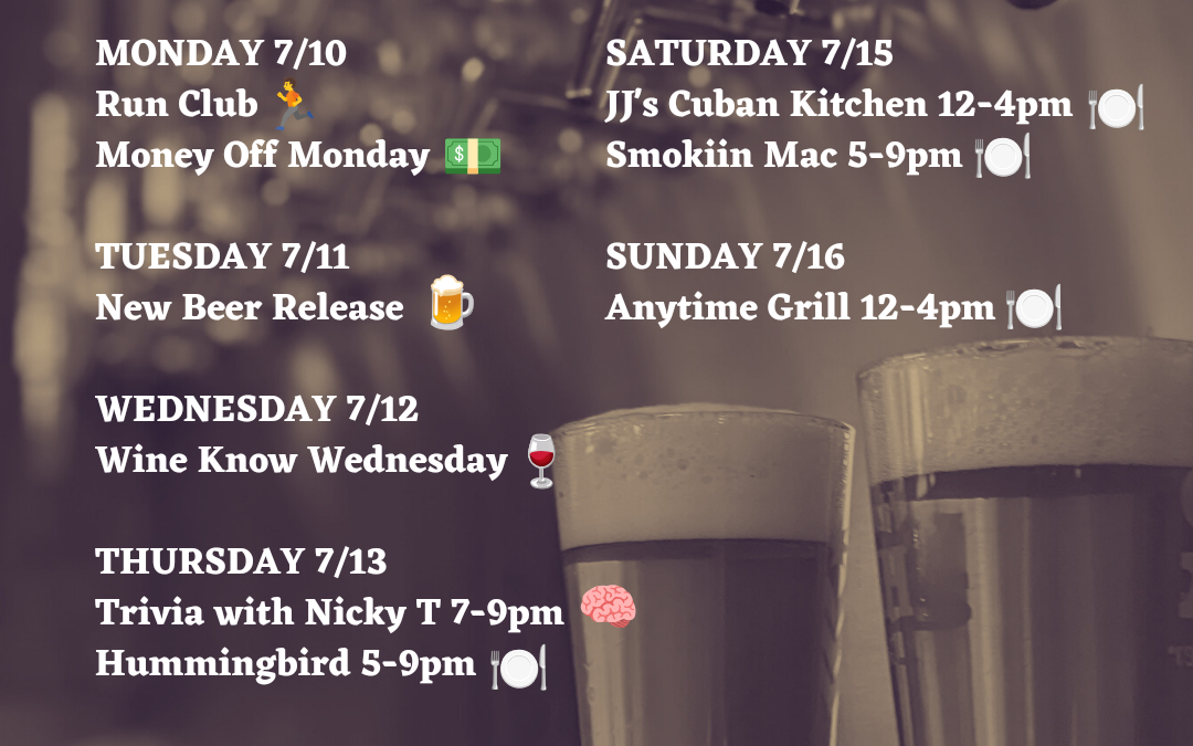 This week’s updated schedule!