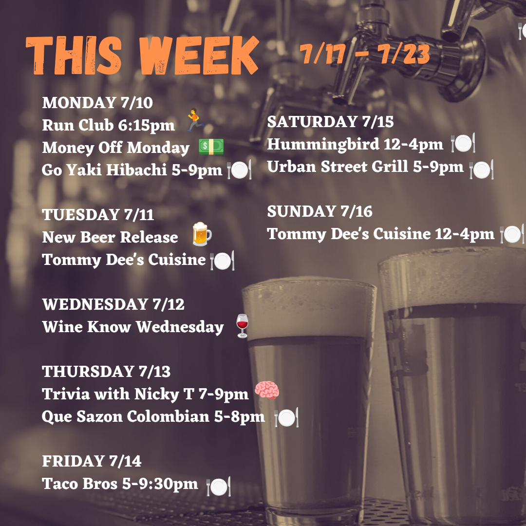 This week’s schedule!