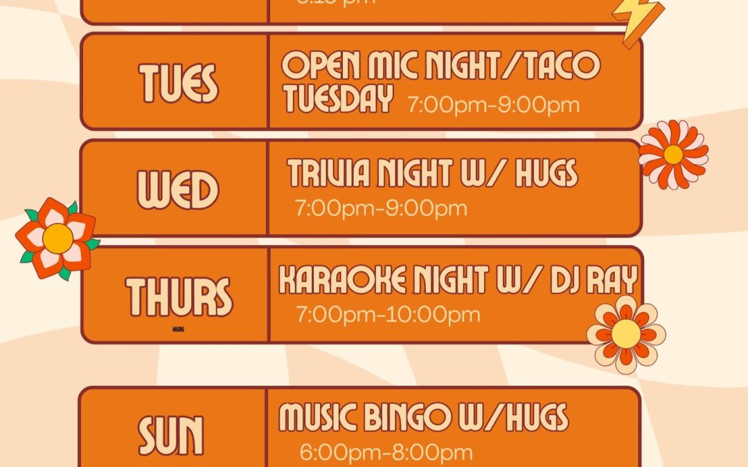 Run Club Coming in hot on Monday at 6:15 pm 🏃‍➡️ @hiddengaterc Tuesday, Open Mic Night with Tom, Come showcase your talent and meet fellow artists! 🎸 @tswanton62 Wednesday night is Trivia night. Let's test your skills and work that brain power, prizes for first and second place. And hosted by ❔ @realhugsohoulihan Thursday night is KARAOKE! Sing us your favorite tune and enjoy a cold beer with 🎤 @dj.disarray Sunday is our first official MUSIC BINGO, including first and second place prizes! Hosted by 🎶 @realhugsohoulihan 🍽️ The real MVP of the week @savouryeatskitchen, slingin’ some of the best food in town, will be grillin’ it up ALL WEEK LONG! Seriously…try the Beignets!